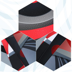 4 Pcs No Framed Modern Multi Colors Abstract Wall Art Red Silver and Black Minim