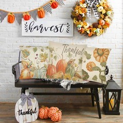 4Pcs Thanksgiving Fall Throw Pillows Cushion Case 18x18in Set Of 4 Pumpkin Water