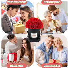 Flowers Roses Forever Gifts for Women – 49 Preserved Flowers Real Roses Birthday