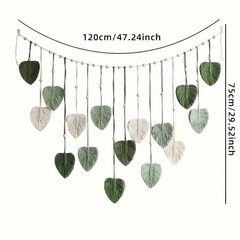 Boho Macrame Leaf Wall Hanging Rustic Chic Decor for Bedroom Living Room Gift
