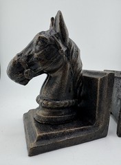 Horse Head Bookends Set of 2 – Black Cast Metal Animal Theme Bookends