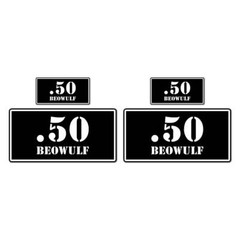 .50 Beowulf Ammo Box Set, Vinyl Decal Sticker, 2@ 1″x2″ & 2@ 2″x4″, #8447