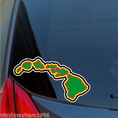 Hawaiian Islands Kanaka Maoli Rasta colors sticker decal Hawaii music culture Hi