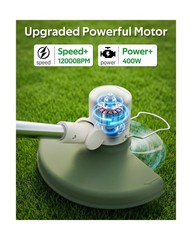 Cordless String Trimmer Battery Powered, 21V 2-in-1 Weed Wacker and Edger wit…