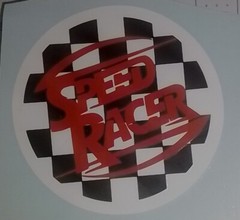 SPEED RACER 80’S CARTOON MACH 5 BLACK CHECKERED LOGO VINYL STICKERS 5×5!
