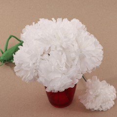 100 White Silk Carnation Picks: 5″ Floral Stems for Events, D?cor