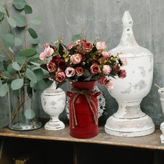 French Style Flower Vase Shabby Chic Milk Can Rustic Galvanized Flowers Bucke…