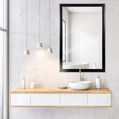 2PCS Bathroom Rectangular Wall Mounted Mirror PS Frame Vanity Mirror 24″ x 36″