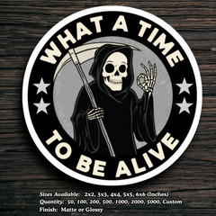 Grim Reaper Sticker Waterproof Vinyl Die Cut Glossy Matte Laminated NEW