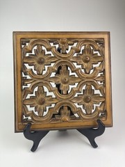 Natural Brown Wash Mándala Wood Wall Decor 12×12”