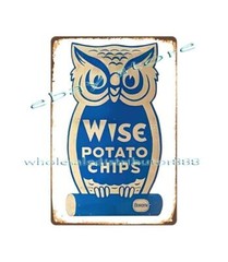 Wise Potato Chips owl metal tin sign reproduction inspirational wall art