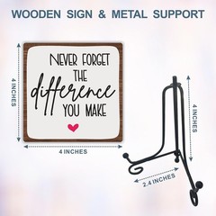Wooden Sign – Never Forget The Difference You Make