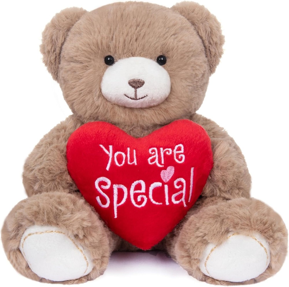 Osito de peluche 10in con corazon rojo regalo para ella novia mama ninos marron