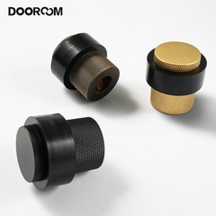 1-1/2 Inch Long Heavy Duty Floor Mounted Brass Door Stopper Brushed Brass