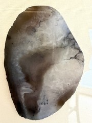 Beautiful Framed Geode Slice Wall Art 12 in Gray Stone in Silver Shadow Box