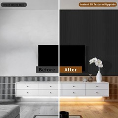 8-Pack PVC Slat Wall Panels Interior Wall Decor 24x48in 3D Fluted Panels 2×4 FT