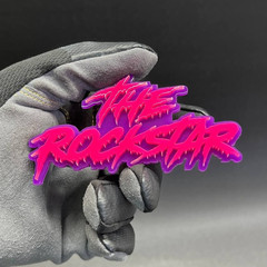 1x «the rockstar» Custom Text 3D Acrylic Car Emblem Badge Multicolor Laser Cut