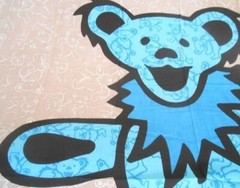 New Large Grateful Dead Huge Blue Dancing Bear Wall Art Decor Tapestry 52X80 NIP