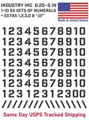 5X 0-10 Industry Inc Vin Decal Sticker Numbers – for Mailbox, Address, Shop