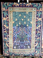 Medieval Style Tapestry depicting Tree of Life on a Rod for Wall Hanging