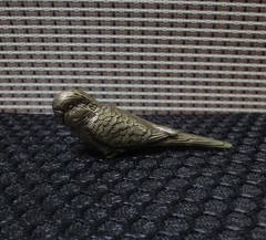 Vintage Solid Brass Pure Copper Budgie Bird Animal Figurine Statue Sculpture