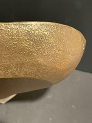 Cast Iron Pear Shaped Large Trinket Dish Decor Bowl Gold Painted 10” New