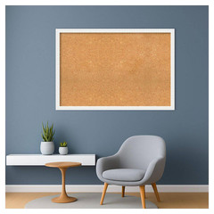 Bethany White 38 In. X 26 In., Wood Framed Natural Cork Memo Board