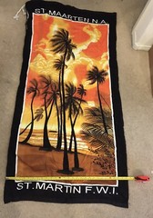 Towel ST. MARTIN F.W.I. St. Maarten N.A. TROPICAL PALM TREES Roll up Backpack