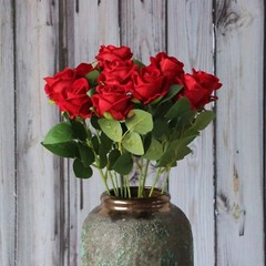 20× Red Roses Artificial Flowers Realistic Bouquet Home Decor Valentine Gifts US