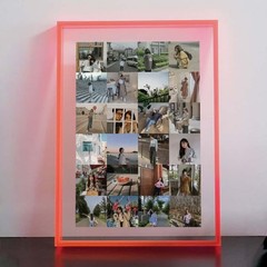 11×16 Inch Acrylic Picture Frame Floating Photo Wall Desktop Fluorescent Pink