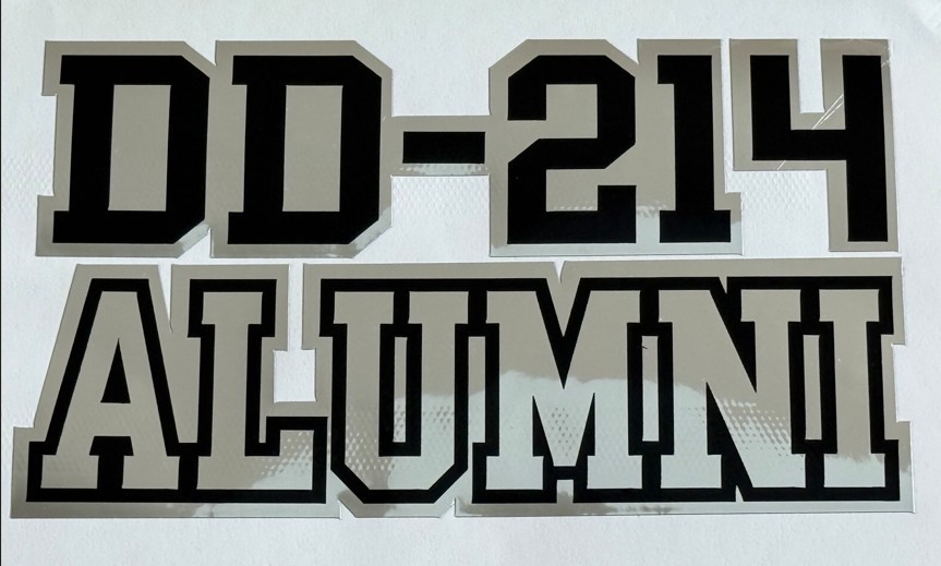 DD-214 Alumni – Army – Navy – Air Force – Marines – Veteran Chrome Vinyl Decal