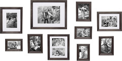 Bordeaux Gallery Wall Kit – 10 Assorted Frames in Charcoal Gray Finish