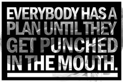 Everybody Plan Until They Get Punched Mouth Boxing Quote Fighter Poster 12×18