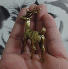 Vintage Style Solid Brass Casting Deer Animal Figurine Statue for Home Decor