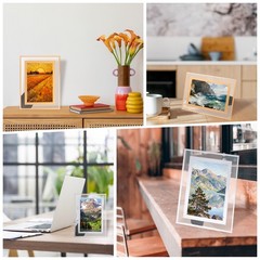 11.8 x 9.8 Inch Glass Photo Frame Vertical or Horizontal Picture Frame Silver