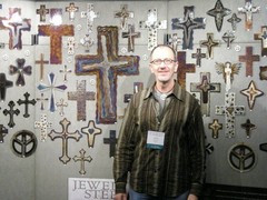 Jeweled Steel Spiral CROSS 2006 Laser Cut Hanging Wall Art David Broussard 12″