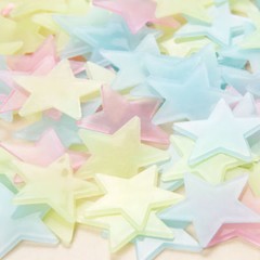 100 pcs Pack Glow In The Dark 3D Stars Moon Stickers Bedroom Wall Room Decor DIY
