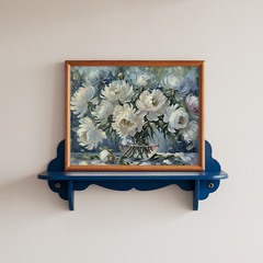 Large Flower Vase Canvas Framed Wall Art Botanical Art Print Farmhouse Decor
