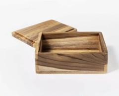 *NEW* 8″L x 6″W x 3″H Teak Wood Box Natural – Threshold – Studio McGee