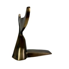 Whale Tail Door Stop Brass Finish Cast Aluminum Nautical 7 in Decorative