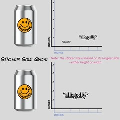 4PCS “Allegedly” Stickers • Funny Meme Vinyl Decals • Waterproof Die-Cut Sticker