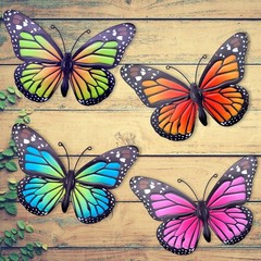 Colorful 9.8in Metal Butterfly Sculptures – Perfect for Indoor & Outdoor Spaces