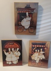 Vintage Fat Chef Kitchen Wall Decor Wood Plaque Hanging 8″ X 6″