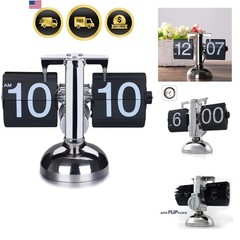 Desk Clock, Retro Digital Flip Down Clock – Battery Operated with Internal Ge…