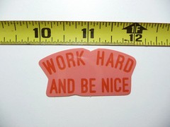 WORK HARD BE NICE POSITIVE SMALL STICKER DECAL MOTIVATIONAL MOTIVATE