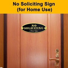 No Soliciting Sign Metal Wall Plaque Door Zinc Alloy Solid Elegant Front Door