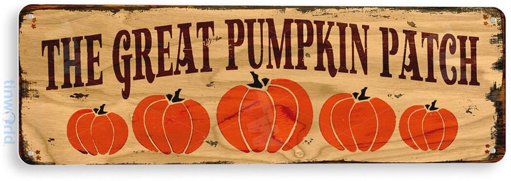 TIN SIGN Pumpkin Patch Fall Produce Décor Halloween Thanksgiving Farm B046