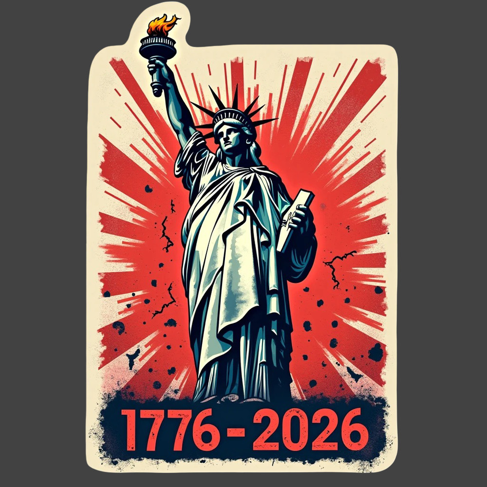 Statue Liberty 1776 2026 Sticker Vinyl Decal Patriotic USA Sunset Freedom