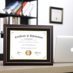 Diploma Frames 11×14 with Mat- Solid Cherry Wood – Display 11×14 Document/Cer…
