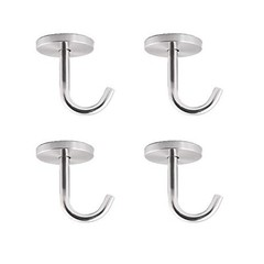 Stainless Steel Screws Mount Ceiling Hooks, Coat Hanger (2 Silver,Yellow
